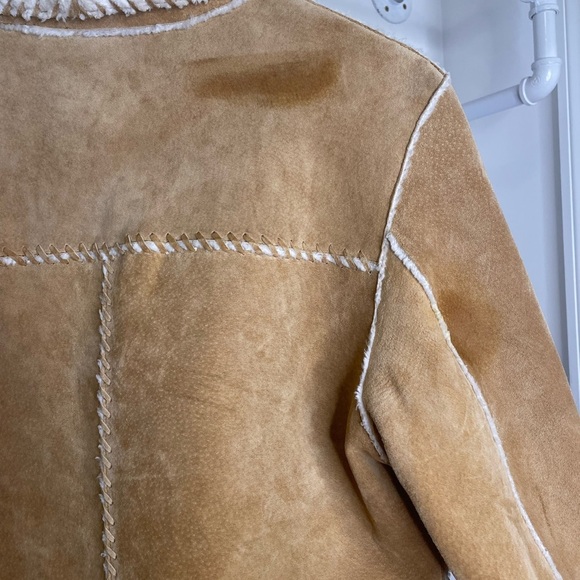 Y2K Vintage Suede Faux Fur Paneled Leather  Suede Jacket - Picture 8 of 10